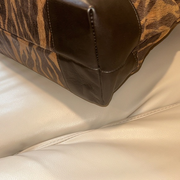 Mario Valentino Albina by Mario Leather Zebra Print Tote Bag - Picture 8 of 17